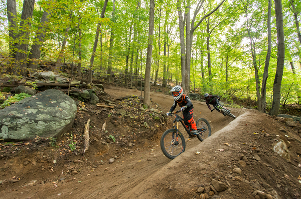 mountain bikers on trail