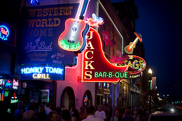 downtown Nashville neon signs