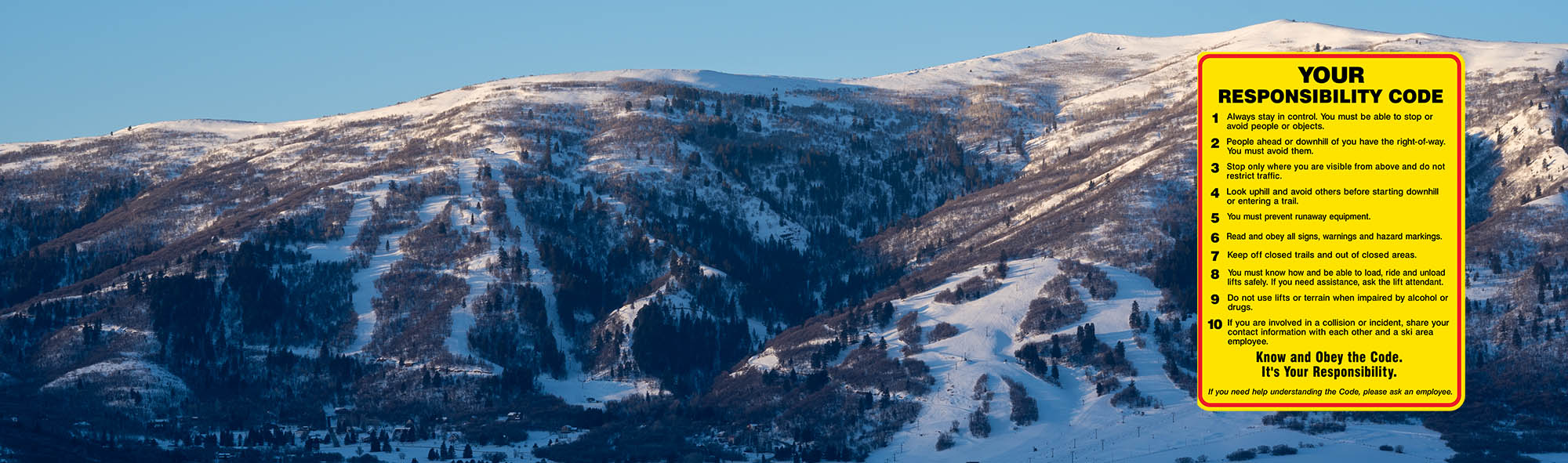 ski trails with your responsibility code graphic